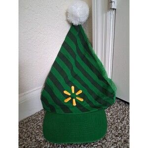 Walmart Associate Green Elf Hat Ball Cap Adjustable Snapback Holiday Santa Xmas